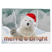 Santa Polar-Beer | kerstcadeautas voor beiers Large Cadeautasje (Achterkant)