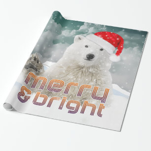 Santa Polar-Beer   kerstpapier voor beenderbakken Cadeaupapier