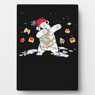 Santa Polar-Beer met kerstverlichting Beer Lover Fotoplaat