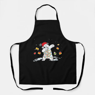 Santa Polar-Beer met kerstverlichting Beer Lover Schort
