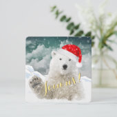 Santa Polar-Beer | Vakantievorming Kaarten (Staand voorkant)