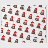 Santa Poo Emoji Cadeaupapier (Vlak)