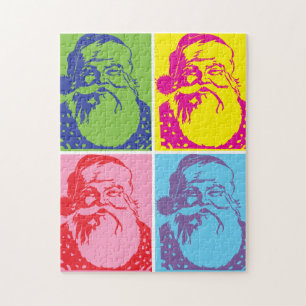 Santa Pop art Merry Kerstmis Legpuzzel