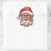 Santa portrettekening. ronde sticker (Tas)