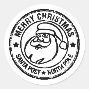 Santa Post Noordpool Kerstgunst Cadeau Gift Ronde Sticker