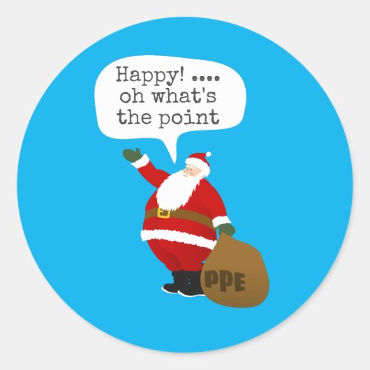 Santa PPE Ronde Sticker (Voorkant)