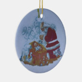 Santa Pray Over Baby Jesus Ornament (Rechts)