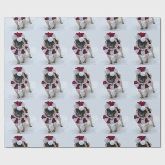 Santa Pug Cadeaupapier (Vlak)