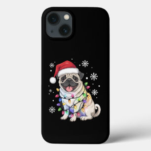 Santa Pug Christmas Lights Xmas Hondenliefhebber iPhone 13 Hoesje