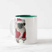 Santa Pug Coffee-Mok Tweekleurige Koffiemok (Voorkant links)