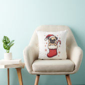 Santa Pug Delight Kussen (Stoel)