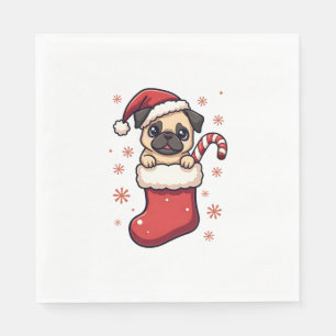 Santa Pug Delight Servet
