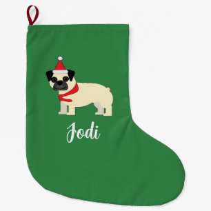 Santa Pug Grote Kerstsok