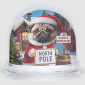 Santa Pug op de Noordpool voor uw hond foto's Sneeuwbol (Voorkant)