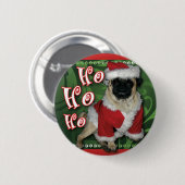 Santa Pug Round-Button Ronde Button 5,7 Cm (Voorkant /achterkant)