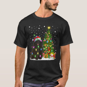 Santa Puli Hond Kerstboom Verlichting Puli Kerstmi T-shirt