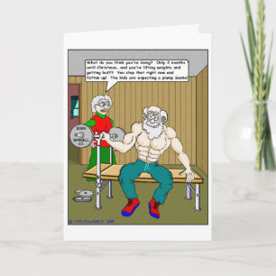 SANTA PUMPING IRON FEESTDAGEN KAART