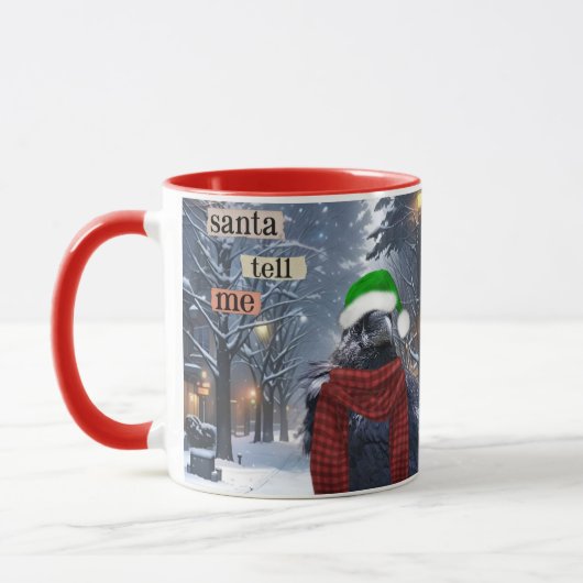 Santa Raven Grappige Kerstkoffie mok (Links)