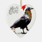 Santa Raven kerstcadeau-collectie Keramisch Ornament (Rechts)