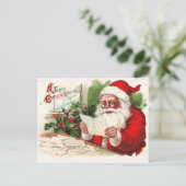 Santa Reading Mail Feestdagenkaart (Staand voorkant)
