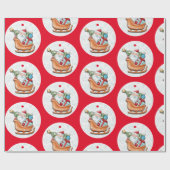 Santa Red Cadeaupapier (Vlak)