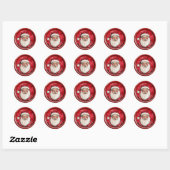 Santa Red Christmas Faux Was Ronde Sticker (Vel)