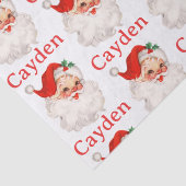  Santa Red Christmas Persoonlijke naam Tissuepapier (Detail)