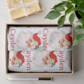  Santa Red Christmas Persoonlijke naam Tissuepapier (Geschenk)