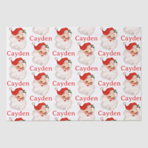 Santa Red Christmas Persoonlijke naam Tissuepapier