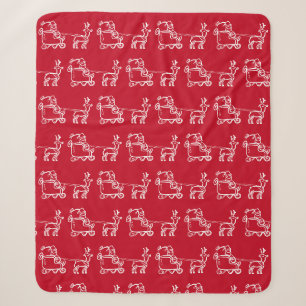 Santa Red feestelijke Jolly Classic Retro Sherpa Deken