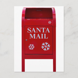 Santa Red Mail Box met sneeuwvlokken Feestdagenkaart
