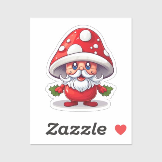 Santa Red Pet Mushroom Kerst sticker (Vel)