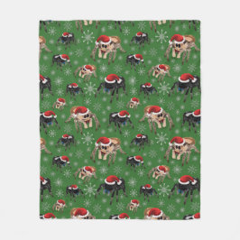 Santa Regal Jumping Spider Phidippus Regius green Fleece Deken