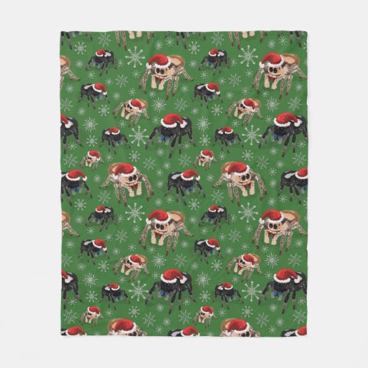 Santa Regal Jumping Spider Phidippus Regius green Fleece Deken (Voorkant)