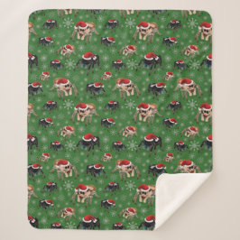 Santa Regal Jumping Spider Phidippus Regius green Sherpa Deken