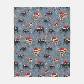 Santa Regal Jumping Spider Phidippus Regius op ijs Fleece Deken