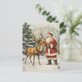 Santa Reindeer Bedankt voor het Briefkaart (Staand voorkant)