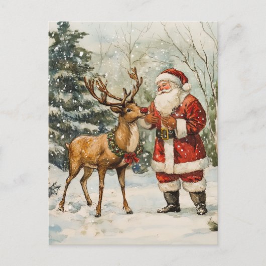 Santa Reindeer Bedankt voor het Briefkaart (Voorkant)
