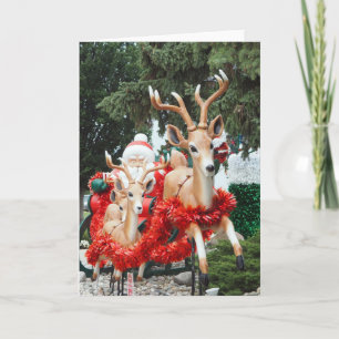 Santa & Reindeer Blank Kaart