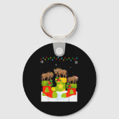Santa Reindeer Elf Wildebeest In Christmas Socks U Sleutelhanger (Voorkant)