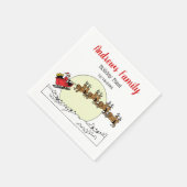 Santa Reindeer over sneeuw afgedekt door stad Lt M Servetten (Hoek)