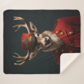 Santa Reindeer Sherpa Deken (Voorkant (horizontaal))
