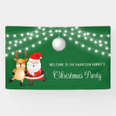 Santa Reindeer String Lights Kerstbal Spandoek (Horizontaal)