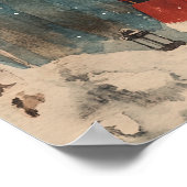 Santa Reinder Vintage Christmas Poster (Hoek)