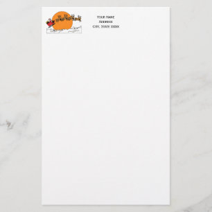 Santa Reindester over sneeuwbedekking Briefpapier