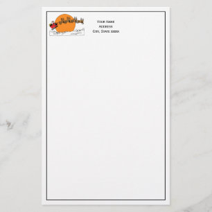 Santa Reindester over sneeuwbedekking Briefpapier