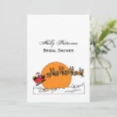 Santa Reindester over sneeuwbedekking Kaart (Staand voorkant)