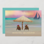 Santa ReindeTropical Summer Holiday Feestdagenkaart (Voorkant / Achterkant)