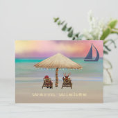 Santa ReindeTropical Summer Holiday Feestdagenkaart (Staand voorkant)