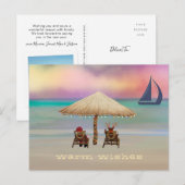 Santa ReindeTropical Summer Holiday Feestdagenkaart (Voorkant / Achterkant)